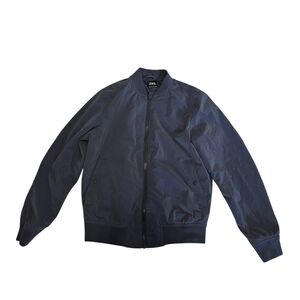 Zara DNWR Men's Navy Blue Full Zip Bomber Jacket Size: Small